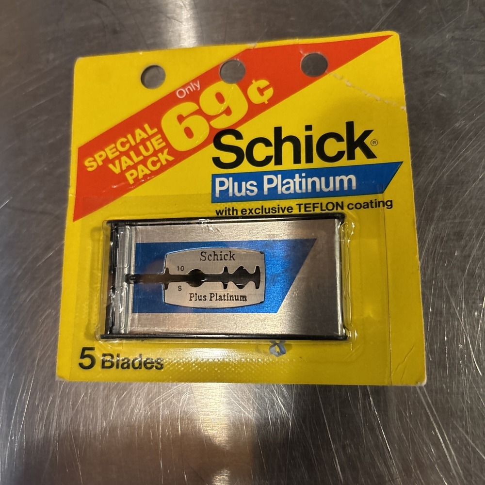 Vintage Schick Plus Platinum Razor Blade 5 Blades Per Pack‎